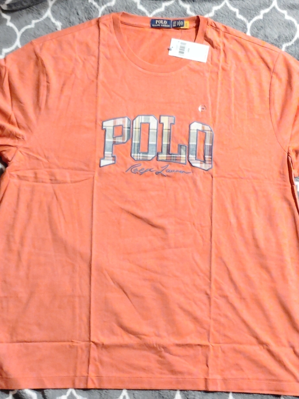 Polo by Ralph Lauren Men's Orange Logo Crew Neck T-Shirt